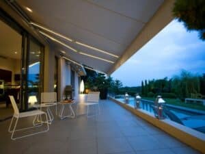 Automated Awnings with lights by Somfy Expert Macarthur Home Improvements Campbelltown