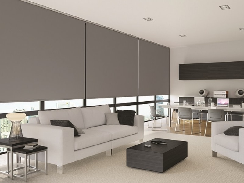 Blockout Blinds in open plan, tastefully decorate home 