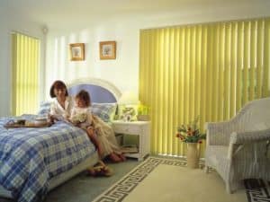 Colourful Vertical Blinds in the bedroom Campbelltown